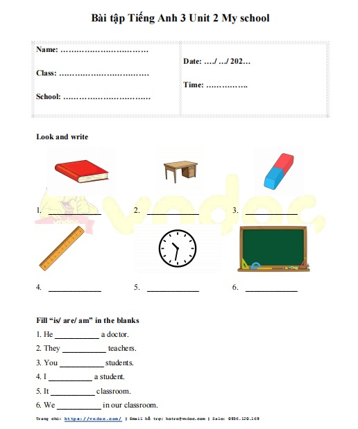 Bài tập Tiếng Anh lớp 3 Wonderful World Unit 2