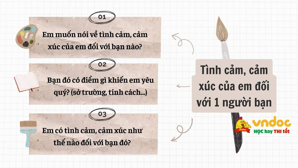 Kể về tình cảm, cảm xúc của em đối với một người bạn