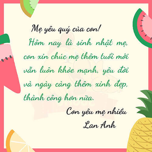 Viết bưu thiếp chúc mừng sinh nhật người thân