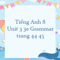 Tiếng Anh 8 Unit 3 3e Grammar trang 44 45
