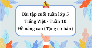 Bài tập cuối tuần Tiếng Việt lớp 5 Nâng cao - Tuần 10