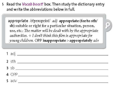 Friends Global 11 Workbook Unit 5 5E Word Skills