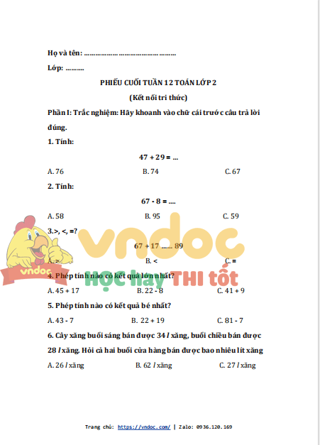 bai tap cuoi tuan toan lop 2 ket noi tri thuc tuan 12 1*534500