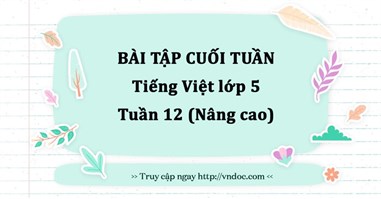 Bài tập cuối tuần Tiếng Việt lớp 5 Tuần 12 - Nâng cao