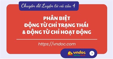 Bài tập phân biệt động từ chỉ hoạt động và động từ chỉ trạng thái lớp 4 Có đáp án