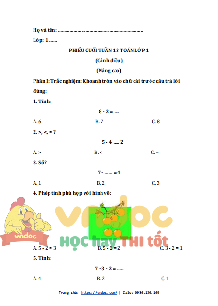 bai tap cuoi tuan toan lop 1 canh dieu tuan 13 nang cao 1*538130
