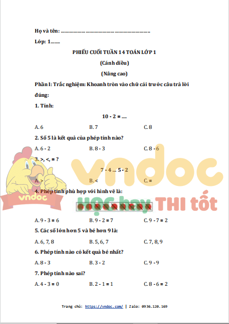 bai tap cuoi tuan toan lop 1 canh dieu tuan 14 nang cao 4*540477