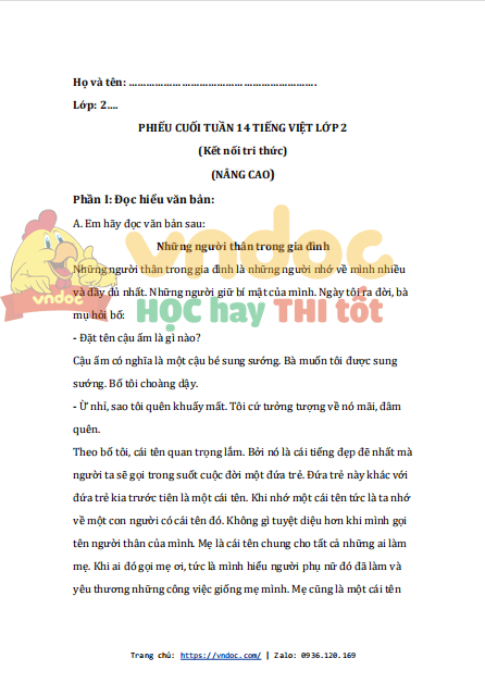 bai tap cuoi tuan tieng viet lop 2 ket noi tri thuc tuan 14 nang cao 1*542007