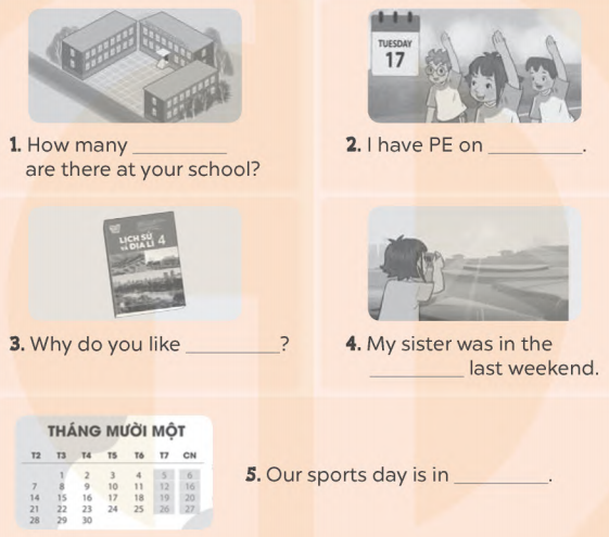 Sách bài tập tiếng Anh lớp 4 Self-check 2