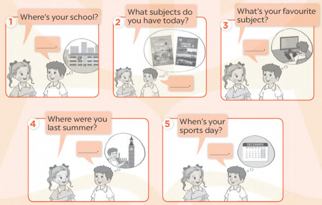 Sách bài tập tiếng Anh lớp 4 Self-check 2