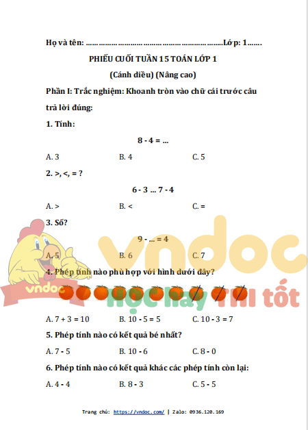 bai tap cuoi tuan toan lop 1 canh dieu tuan 15 nang cao 1*545125