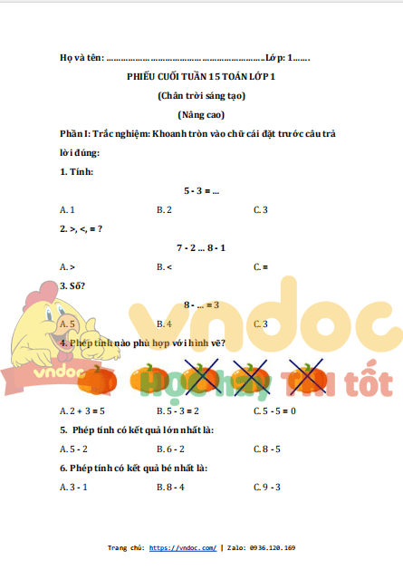 bai tap cuoi tuan toan lop 1 chan troi sang tao tuan 15 nang cao 1*545158