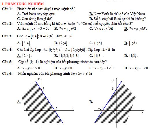 Bộ đề thi học kì 1 môn Toán 10 Kết nối tri thức