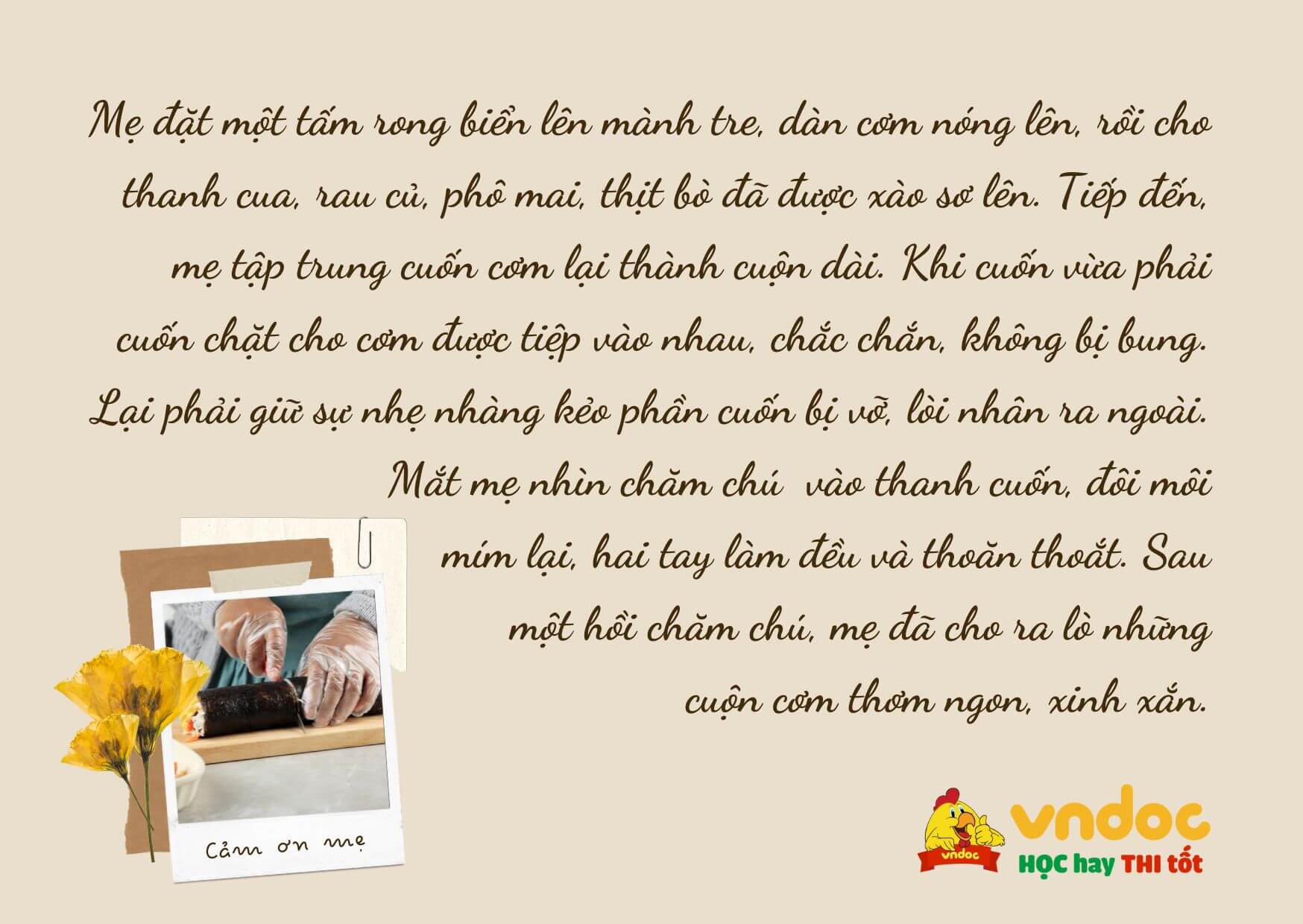 Tả mẹ đang nấu cơm