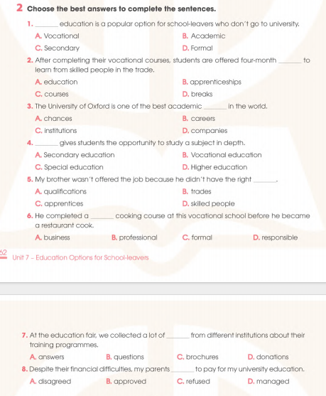 Sách bài tập Tiếng Anh 11 Global Success Unit 7 Vocabulary
