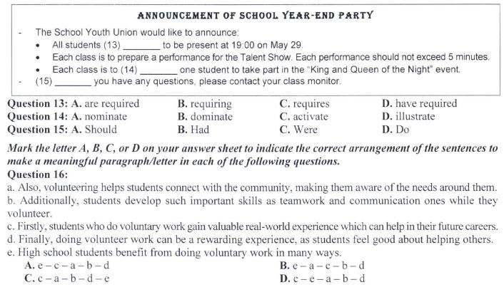 Đề thi THPT Quốc gia môn Tiếng Anh