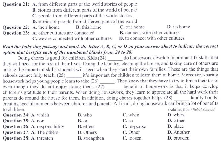 Đề thi THPT Quốc gia môn Tiếng Anh