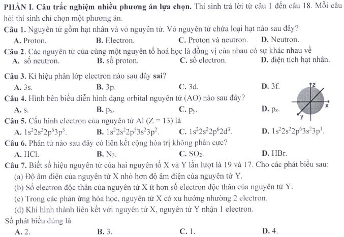 Đề thi THPT Quốc gia môn Hóa học