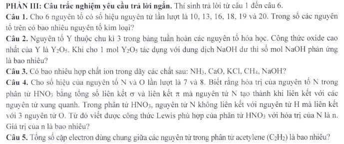 Đề thi THPT Quốc gia môn Hóa học