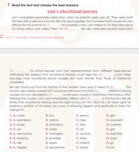 Sách bài tập Tiếng Anh 11 Global Success Unit 7 Reading