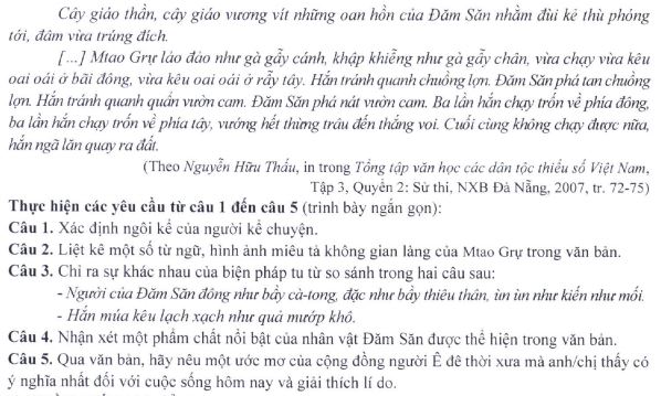 Đề thi THPT Quốc gia môn Văn