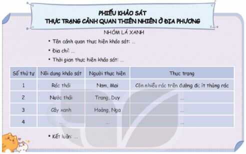 HOẠT ĐỘNG GIÁO DỤC THEO CHỦ ĐỀ: KHẢO SÁT THỰC TRẠNG CẢNH QUAN THIÊN NHIÊN
