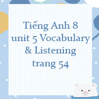 Tiếng Anh 8 unit 5 Vocabulary and Listening trang 54 Friends plus