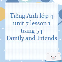 Tiếng Anh lớp 4 unit 7 lesson 1 trang 54 Family and Friends