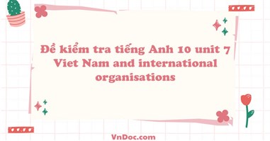 Đề kiểm tra tiếng Anh 10 unit 7 Viet Nam and international organisations
