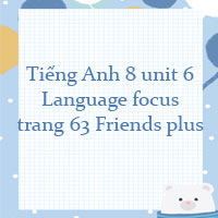Tiếng Anh 8 unit 6 Language focus trang 63 Friends plus