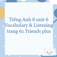Tiếng Anh 8 unit 6 Vocabulary and Listening trang 62 Friends plus