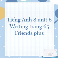 Tiếng Anh 8 unit 6 Writing trang 65 Friends plus