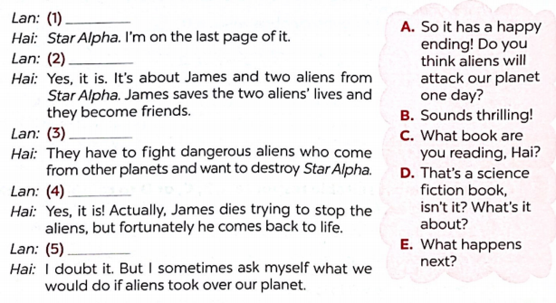 Sách bài tập tiếng Anh lớp 8 unit 12 Life on other planets