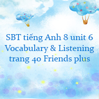Workbook tiếng Anh 8 unit 6 Vocabulary and Listening trang 40 Friends plus