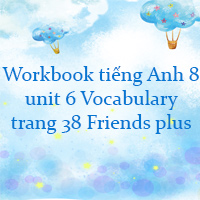 Workbook tiếng Anh 8 unit 6 Vocabulary trang 38 Friends plus