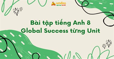 Bài tập tiếng Anh 8 Global Success từng Unit 