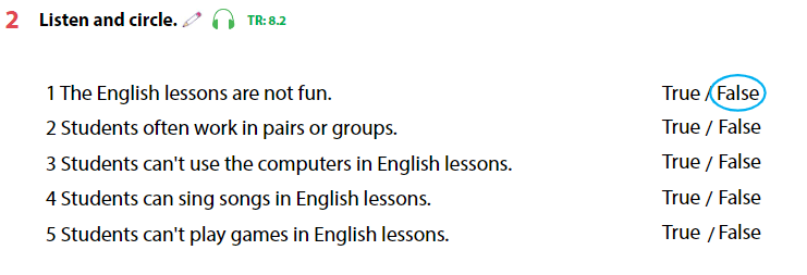 Sách bài tập tiếng Anh 4 Wonderful World Unit 8 Lesson 2