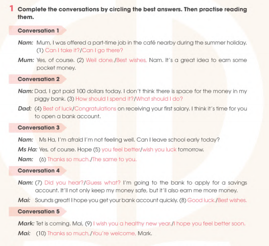 Sách bài tập Tiếng Anh 11 Global Success Unit 8 Speaking