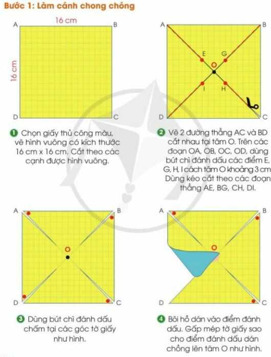 Giải SGK Công nghệ lớp 4 CD Bài 12: Làm chong chóng