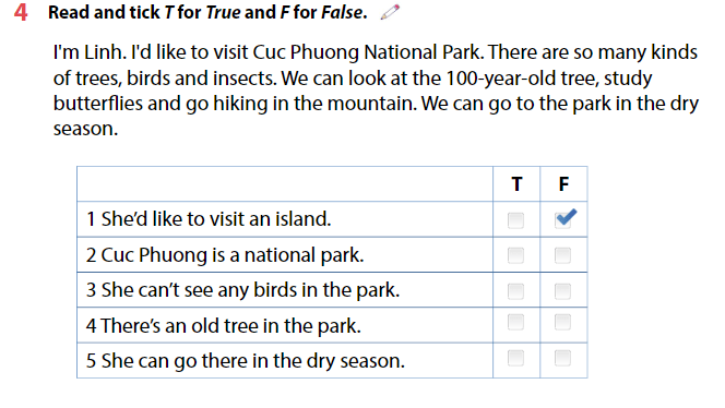 Sách bài tập Tiếng Anh lớp 4 Wonderful World Unit 10 Lesson 1