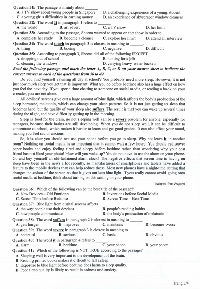 Đề thi THPT Quốc Gia năm 2024 môn Anh