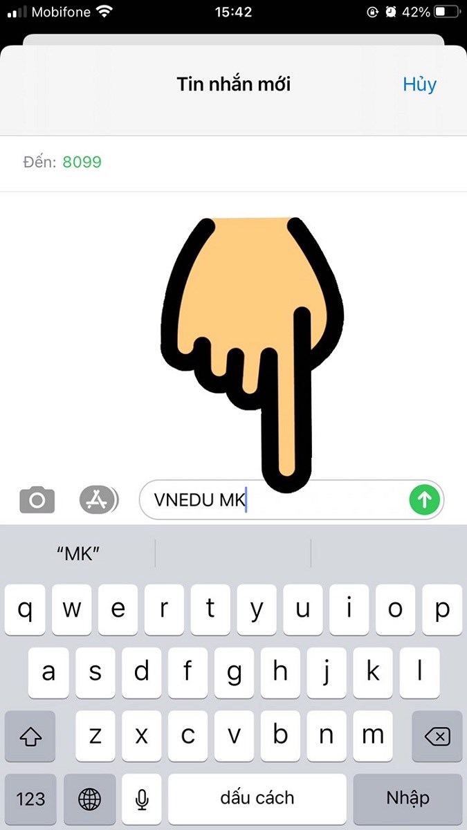 Lấy lại mật khẩu vnEdu bằng tin nhắn