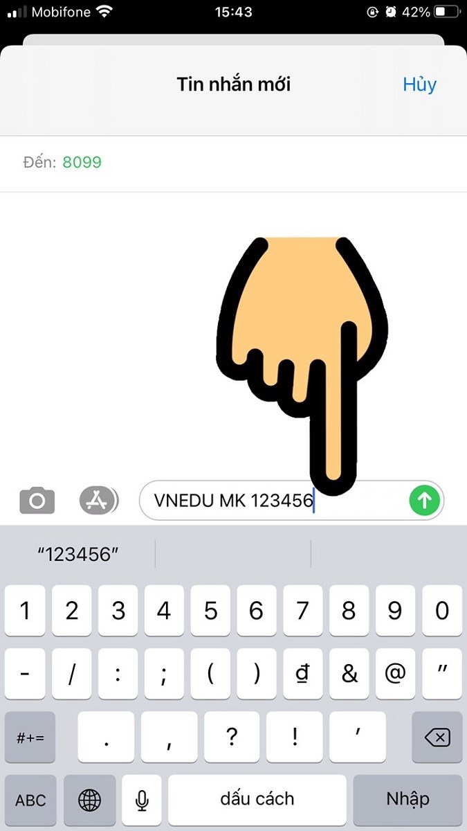 Soạn tin nhắn thay đổi mật khẩu vnEdu Lấy lại mật khẩu vnEdu bằng tin nhắn