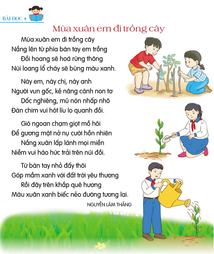 Mùa xuân em đi trồng cây lớp 4