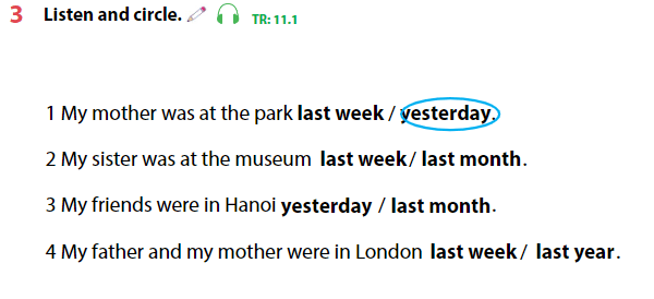 Sách bài tập Tiếng Anh lớp 4 Wonderful World Unit 11 Lesson 1