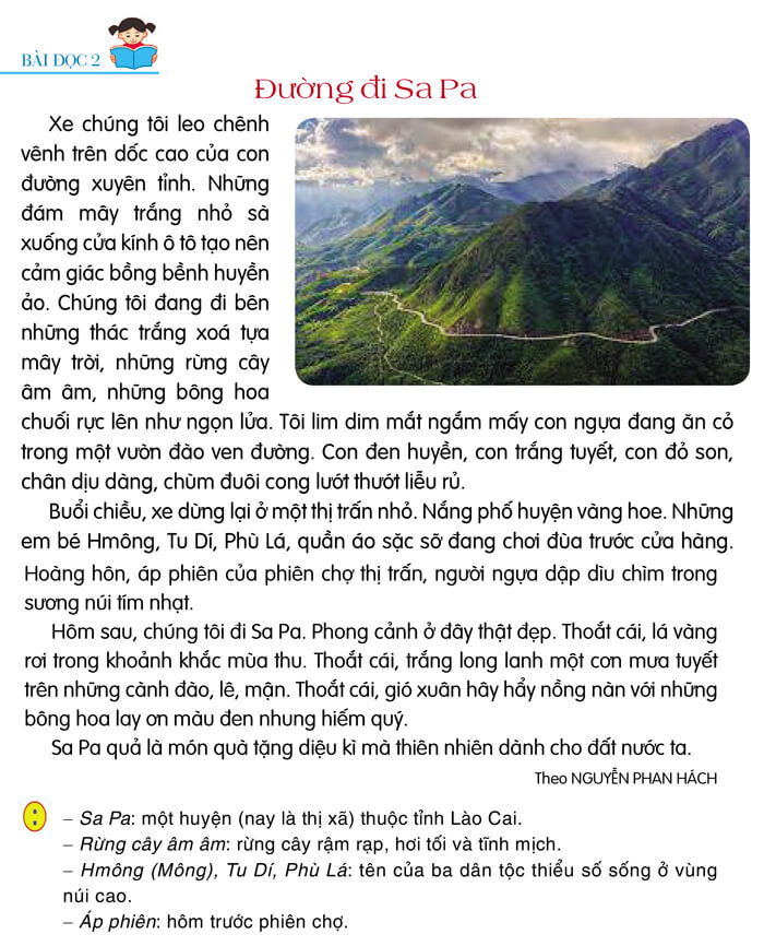 Đường đi Sa Pa lớp 4 Cánh Diều