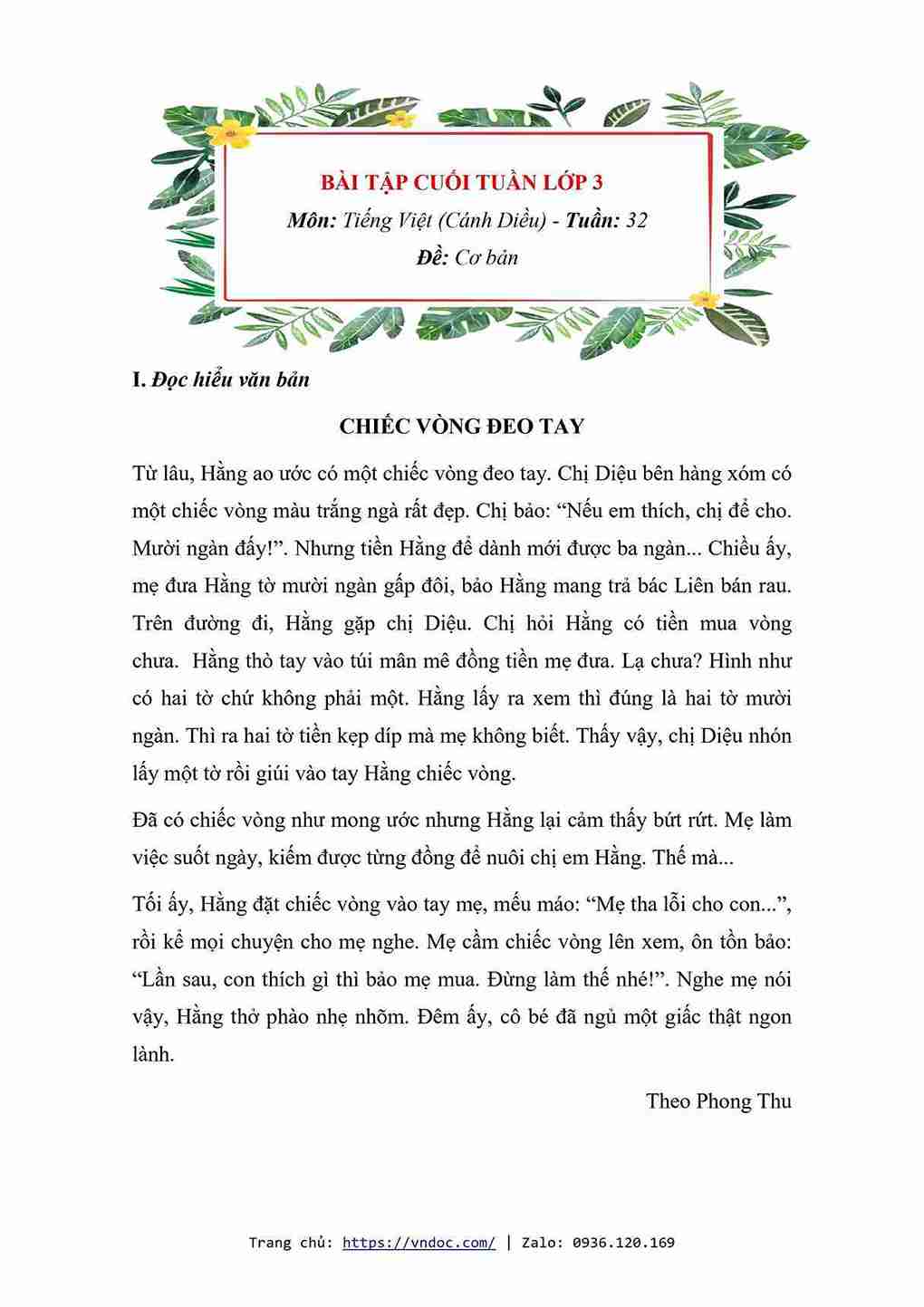 bai tap cuoi tuan tieng viet 3 tuan 32 CD 1*588263