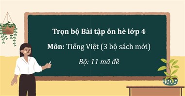 Bộ đề ôn tập hè lớp 4 lên lớp 5 năm 2024 môn Tiếng Việt (3 bộ sách mới)