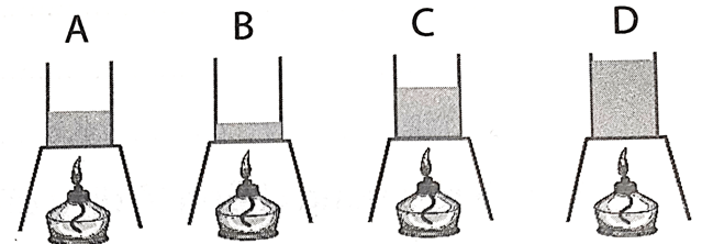 Có bốn bình A, B, C, D chứa nước ở cùng một nhiệt độ