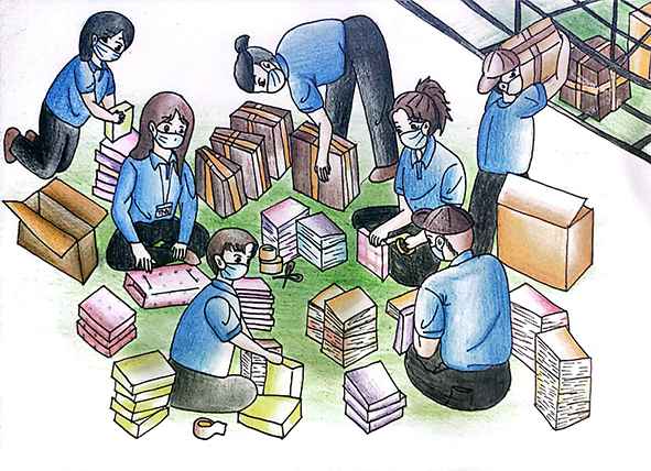 Mẫu tranh thi em vẽ sắc màu tình nguyện